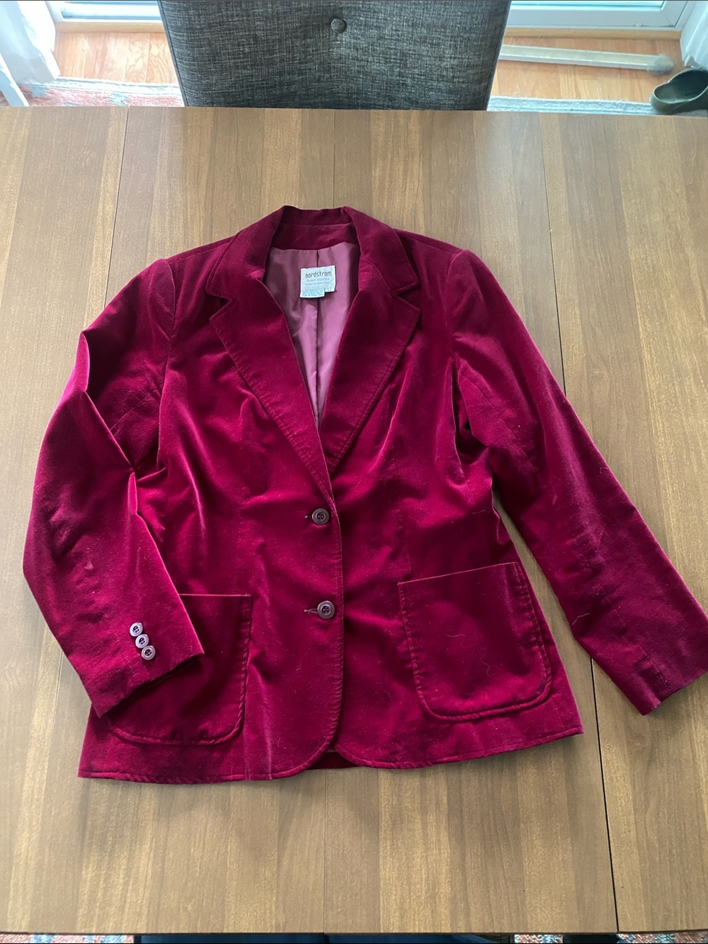Vintage Nordstrom Burgundy Velvet Blazer